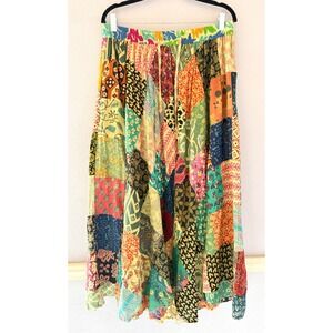 Gypsy Rose Patchwork Maxi Skirt Free Size Boho Hippie Festival